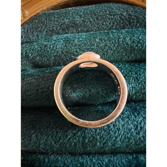 Vintage Boma 925 Sterling Silver Moonstone Ring Size 5.75 Boho Dot Design 4.3g - Picture 4 of 5